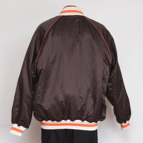Rare Sean John XL Satin Bomber Jacket Brown Orange Y2K P Diddy VTG Hip Hop - Picture 2 of 13